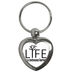 Life And Learn Concept Design Key Chains (heart)  by dflcprints