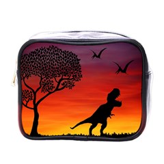 Sunset Dinosaur Scene Mini Toiletries Bags