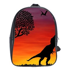 Sunset Dinosaur Scene School Bag (xl)