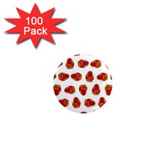 Red Peppers Pattern 1  Mini Magnets (100 Pack)  by SuperPatterns