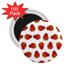 Red Peppers Pattern 2 25  Magnets (100 Pack)  by SuperPatterns