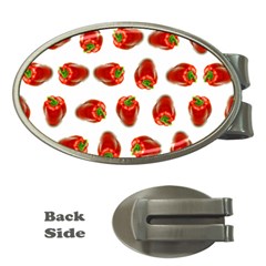 Red Peppers Pattern Money Clips (oval)  by SuperPatterns