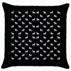 Silhouette Graphic Horses Pattern 7200 Throw Pillow Case (black) by dflcprints