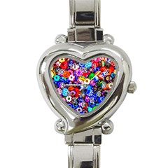 Colorful Beads Heart Italian Charm Watch by FunnyCow