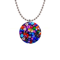 Colorful Beads Button Necklaces by FunnyCow