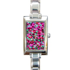 Pile Of Red Strawberries Rectangle Italian Charm Watch by FunnyCow
