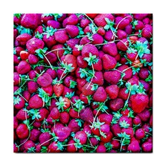 Pile Of Red Strawberries Tile Coasters by FunnyCow