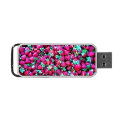 Pile Of Red Strawberries Portable Usb Flash (one Side) by FunnyCow