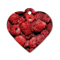Red Raspberries Dog Tag Heart (one Side) by FunnyCow