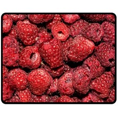 Red Raspberries Double Sided Fleece Blanket (medium)  by FunnyCow