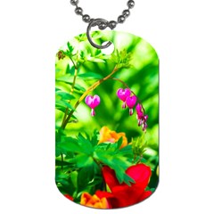 Bleeding Heart Flowers In Spring Dog Tag (one Side) by FunnyCow