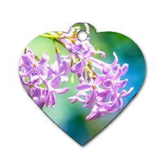 Beautiful Pink Lilac Flowers Dog Tag Heart (one Side) by FunnyCow