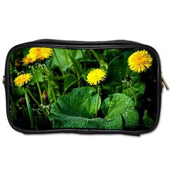 Yellow Dandelion Flowers In Spring Toiletries Bags by FunnyCow