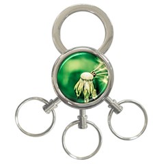 Dandelion Flower Green Chief 3-ring Key Chains by FunnyCow