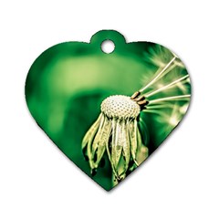 Dandelion Flower Green Chief Dog Tag Heart (one Side) by FunnyCow