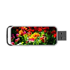 Colorful Tulips On A Sunny Day Portable Usb Flash (two Sides) by FunnyCow