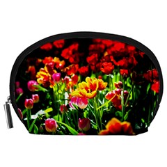 Colorful Tulips On A Sunny Day Accessory Pouches (large)  by FunnyCow