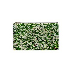 Green Field Of White Daisy Flowers Cosmetic Bag (small) by FunnyCow