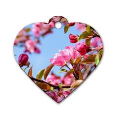 Crab Apple Blossoms Dog Tag Heart (two Sides) by FunnyCow
