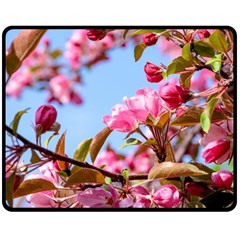 Crab Apple Blossoms Double Sided Fleece Blanket (medium)  by FunnyCow