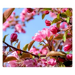 Crab Apple Blossoms Double Sided Flano Blanket (small)  by FunnyCow