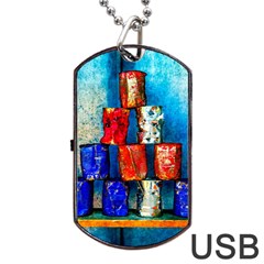 Soup Cans   After The Lunch Dog Tag Usb Flash (one Side) by FunnyCow