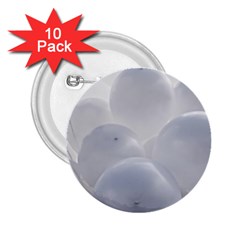 White Toy Balloons 2 25  Buttons (10 Pack)  by FunnyCow