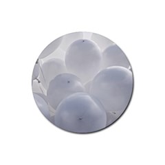 White Toy Balloons Rubber Round Coaster (4 Pack)  by FunnyCow