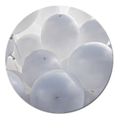 White Toy Balloons Magnet 5  (round) by FunnyCow