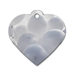 White Toy Balloons Dog Tag Heart (two Sides) by FunnyCow