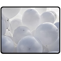 White Toy Balloons Fleece Blanket (medium)  by FunnyCow