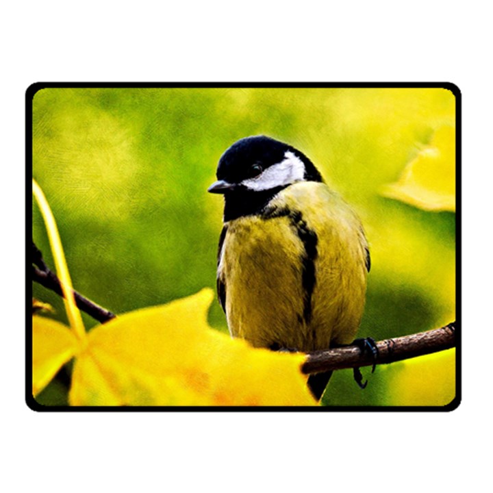 Tomtit Bird Dressed To The Season Double Sided Fleece Blanket (Small) 
