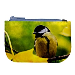 Tomtit Bird Dressed To The Season Large Coin Purse by FunnyCow
