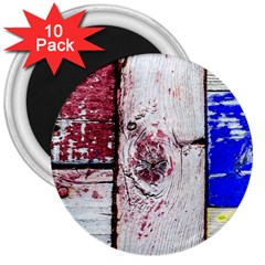 Abstract Art Of Grunge Wood 3  Magnets (10 Pack)  by FunnyCow