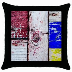 Abstract Art Of Grunge Wood Throw Pillow Case (black) by FunnyCow