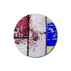 Abstract Art Of Grunge Wood Rubber Coaster (round)  by FunnyCow