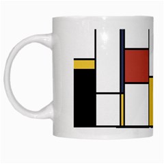 De Stijl Abstract Art White Mugs by FunnyCow