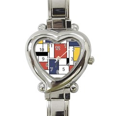 Neoplasticism Abstract Art Heart Italian Charm Watch by FunnyCow