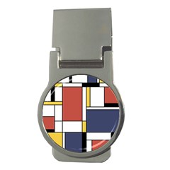 Abstract Art Of De Stijl Money Clips (round)  by FunnyCow