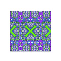 Purple Green Shapes                                        Satin Bandana Scarf by LalyLauraFLM