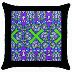 Purple Green Shapes                                        Throw Pillow Case (black) by LalyLauraFLM