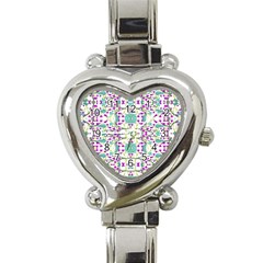 Colorful Modern Floral Baroque Pattern 7500 Heart Italian Charm Watch by dflcprints