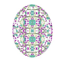 Colorful Modern Floral Baroque Pattern 7500 Oval Filigree Ornament (two Sides) by dflcprints