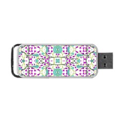 Colorful Modern Floral Baroque Pattern 7500 Portable Usb Flash (one Side) by dflcprints