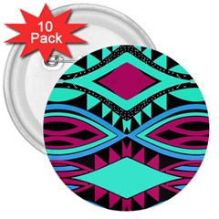 Ovals And Rhombus                                          3  Button (10 Pack) by LalyLauraFLM