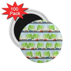 Cars And Trees Pattern 2 25  Magnets (100 Pack)  by linceazul