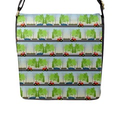 Cars And Trees Pattern Flap Messenger Bag (l)  by linceazul