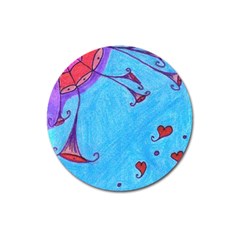 Hearts And Blue Magnet 3  (round)