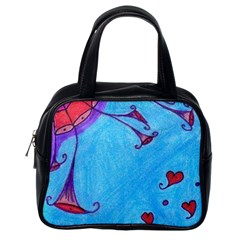 Hearts And Blue Classic Handbags (one Side)