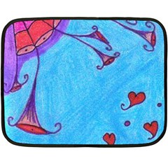 Hearts And Blue Fleece Blanket (mini)